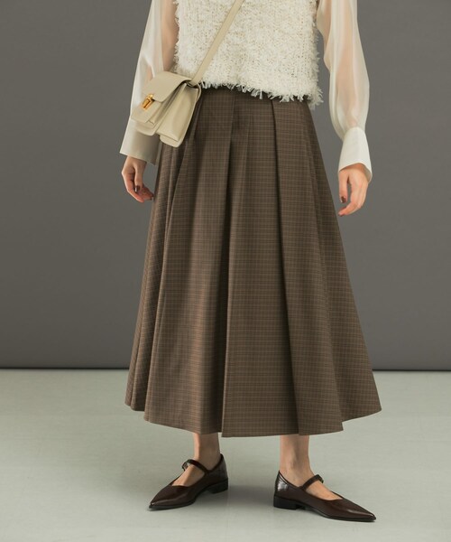 URBAN RESEARCH ROSSO（アーバンリサーチロッソ）の「ランダムプリーツスカート（スカート・レディース・greencheck/browncheck/gray・36/38）」の17枚目の写真