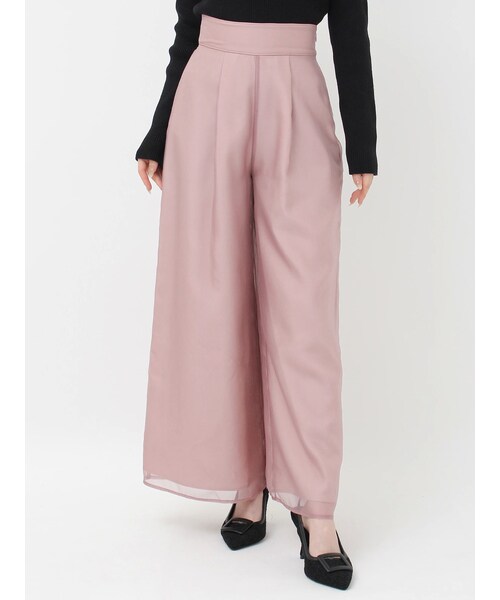 RESEXXY（リゼクシー）の「シアーレイヤードロングパンツ（その他パンツ・レディース・アイボリー/ブラック/ピンク・F）」の5枚目の写真