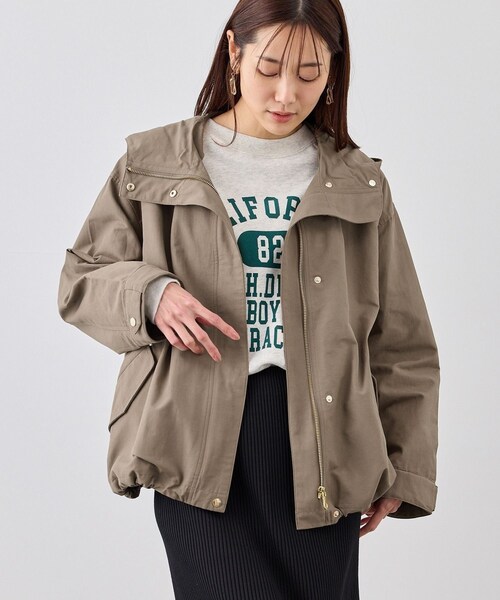 ROPE' PICNIC（ロペピクニック）の「ベーシックマウンテンパーカー スプリングコート/撥水（マウンテンパーカー・レディース・チャコール/キナリ/ダークブラウン/ネイビー・F）」の20枚目の写真