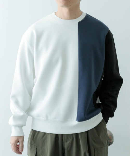 ITEMS URBANRESEARCH（アイテムズ アーバンリサーチ）の「ストレッチダンボール 切替トップス A（スウェット・メンズ・BLK/MOC/NVY・M/L）」の16枚目の写真