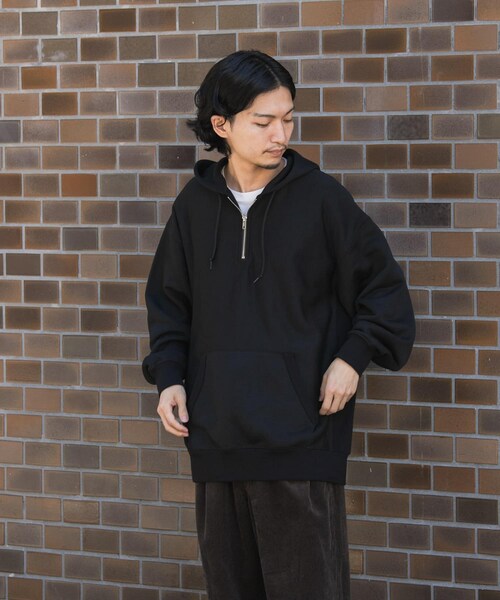 EKAL（エカル）の「QUICK DRY ハーフジップフーディー（スウェット・メンズ・グレー/ブラック・M/L）」の8枚目の写真