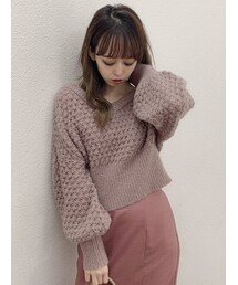 dazzlin | ポップコーンショートニットトップス(ニット/セーター)
