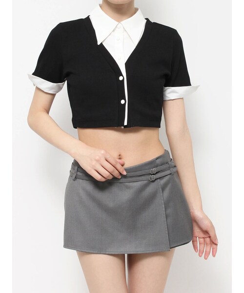 EATME（イートミー）の「シャツカラーレイヤードブラウス（シャツ/ブラウス・レディース・グレー/ブラック/アイスブルー・F）」の9枚目の写真