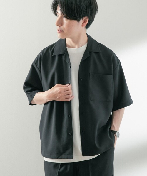 ITEMS URBANRESEARCH（アイテムズ アーバンリサーチ）の「オープンカラーショートスリーブシャツ+センタープレスパンツ セット（セットアップ・メンズ・BLK/GRY/BLU・M/L）」の6枚目の写真