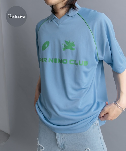 SENSE OF PLACE by URBAN RESEARCH(センスオブプレイスバイアーバンリサーチ)の「『別注』SHUHEI KOKI×SENSE OF PLACE ゲームシャツ(Tシャツ/カットソー・メンズ・BLACK/L.BLUE/NAVY・M/L)」の2枚目の写真