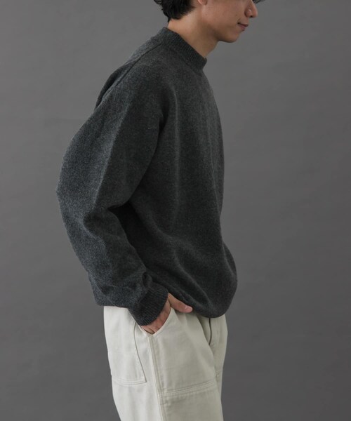 URBAN RESEARCH DOORS(アーバンリサーチドアーズ)の「FORK&SPOON Ricotta モックネックニット(ニット/セーター・メンズ・BROWN/GREEN/CHARCOAL・4/5)」の5枚目の写真