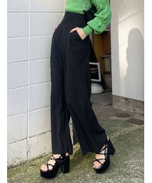 EMODA | 【セットアップ着用可】スーパーハイウエストワイドパンツ(その他パンツ)