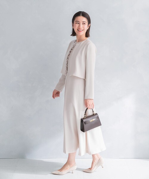 URBAN RESEARCH ROSSO（アーバンリサーチロッソ）の「kaene　シフォン合わせロングワンピース（ワンピース・レディース・beige/navy・M）」の7枚目の写真