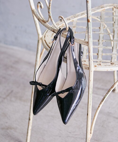 VIS（ビス）の「スリングバックリボンミュール（パンプス・レディース・ブラック/シルバー・L/M/S）」の3枚目の写真