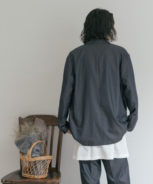 THE GOODLAND MARKET（ザグッドランドマーケット）の「『別注』MIDIUMISOLID×TGM　Double breasted jacket（テーラードジャケット・レディース・Blue/l.Beige/C.Gray・one）」の15枚目の写真
