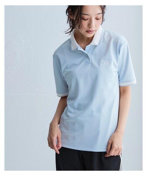 nissen（ニッセン）の「リブ衿刺しゅうポロシャツ（UVカット・吸汗速乾）＜大きいサイズ有＞（スポーツグッズ・メンズ・オフホワイト/ネイビー/サックス/イエロー※いつか色追加・S/M/L/LL/3L/4L/5L/6L）」の6枚目の写真