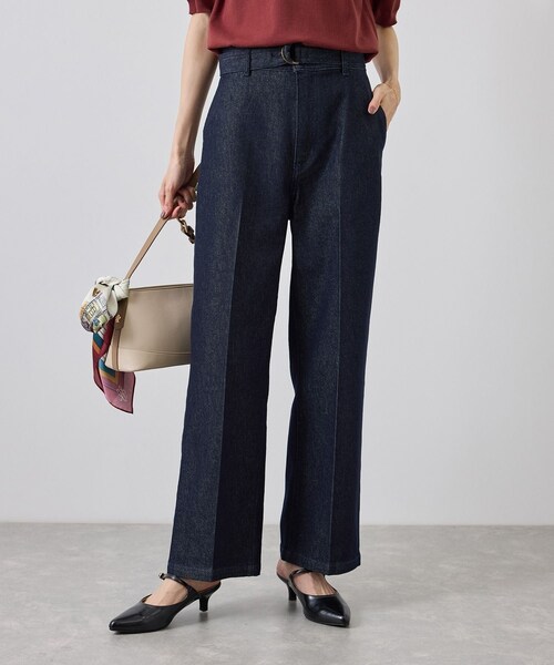 ROPE' PICNIC(ロペピクニック)の「ベルト付ストレートワイドデニムパンツ(デニムパンツ・レディース・ネイビー/ブルー・L/M/S/XL/XS)」の14枚目の写真