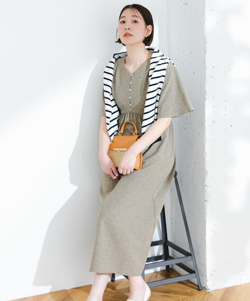 URBAN RESEARCH ROSSO（アーバンリサーチロッソ）の「『UR TECH DRYLUXE』F by ROSSO　ウエストマークワンピース（ワンピース・レディース・BEIGE/L/GRAY/NAVY・36/38）」の2枚目の写真