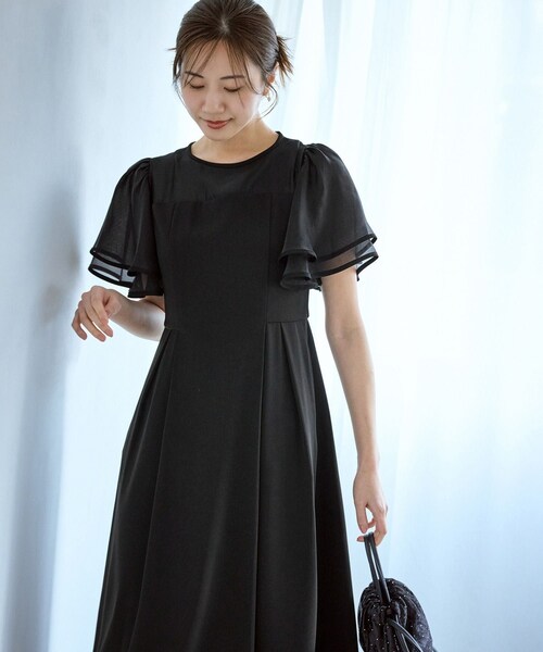 ROPE' PICNIC(ロペピクニック)の「【Mon E’toile/モンエトワール】フレア袖ビスチェデザインワンピース(ドレス・レディース・ブラック/グリーン/サックス・M/S)」の21枚目の写真