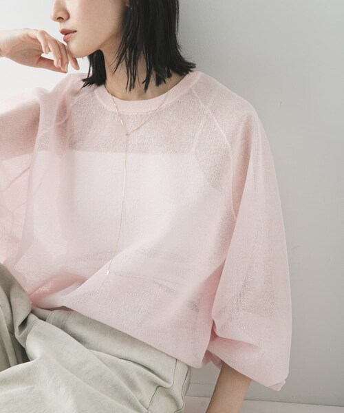 URBAN RESEARCH（アーバンリサーチ）の「リネン混スポンディッシュニット（ニット/セーター・レディース・IVORY/PINK/GRAY・Free）」の13枚目の写真