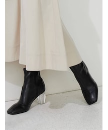 MERCURYDUO | クリアヒールストレッチショートブーツ(ブーツ)