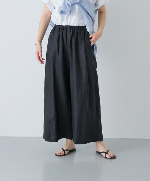 かぐれ（カグレ）の「カラーリネンクロップドパンツ（その他パンツ・レディース・BLACK/BEIGE/BLUE/RED・Free）」の10枚目の写真