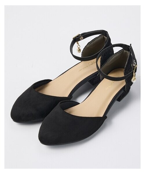 nissen（ニッセン）の「【ゆったり幅広】パール調チャーム付セパレートパンプス（ワイズ４Ｅ）（パンプス・メンズ・黒×レース/シャイニーベージュ×レース/シャイニーグレー×レース・23.5cm/4E/24.0cm/4E/24.5cm/4E/25.0cm/4E/25.5cm/4E/26.0cm/4E/26.5cm/4E）」の9枚目の写真