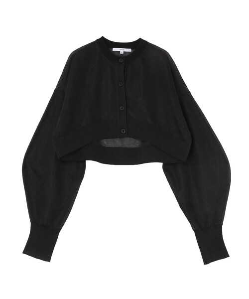 UN3D.（アンスリード）の「2TONE SHEER KT CD（カーディガン/ボレロ・レディース・ブラック/シルバー/ホワイト/グレー/ライム・F）」の3枚目の写真