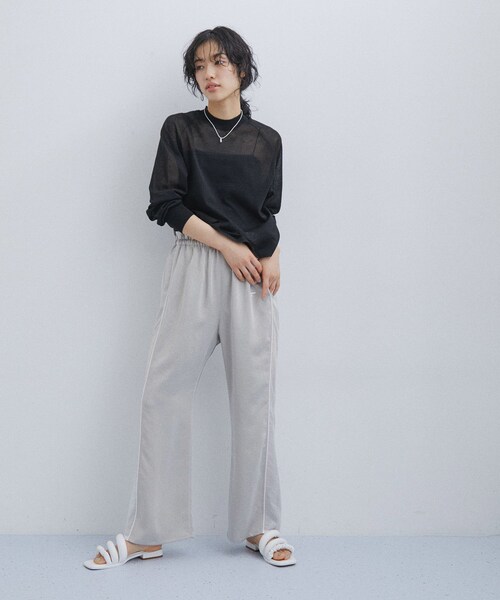 ADAM ET ROPE'（アダムエロペ）の「オーガニックベアキャミソール（キャミソール・レディース・ブラック/ホワイト・F）」の13枚目の写真