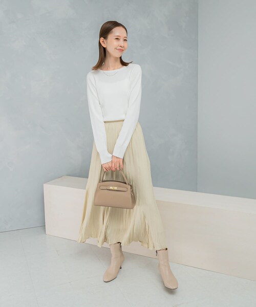 URBAN RESEARCH ROSSO（アーバンリサーチロッソ）の「シルク混スリットスリーブリブニット（ニット/セーター・レディース・OFF WHITE/SAX/YELLOW/NAVY・Free）」の8枚目の写真