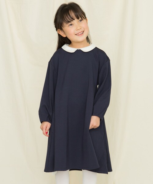 URBAN RESEARCH DOORS（アーバンリサーチドアーズ）の「付け襟フレアワンピース(KIDS)（ワンピース・キッズ・BEIGE/NAVY・105/120/135）」の2枚目の写真
