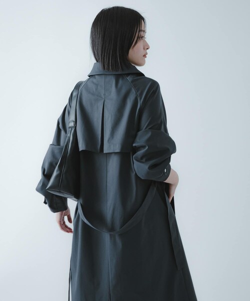 SENSE OF PLACE by URBAN RESEARCH（センスオブプレイスバイアーバンリサーチ）の「『撥水/防花粉』SKINProofトレンチコート（ステンカラーコート・レディース・CHARCOAL/BEIGE・One）」の6枚目の写真