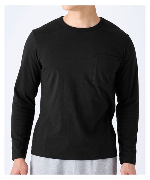 nissen（ニッセン）の「クルーネック長袖Tシャツ（Tシャツ/カットソー・メンズ・オフホワイト/杢グレー/ネイビー/黒・M/L/LL/3L/4L/5L/6L/8L/10L）」の17枚目の写真