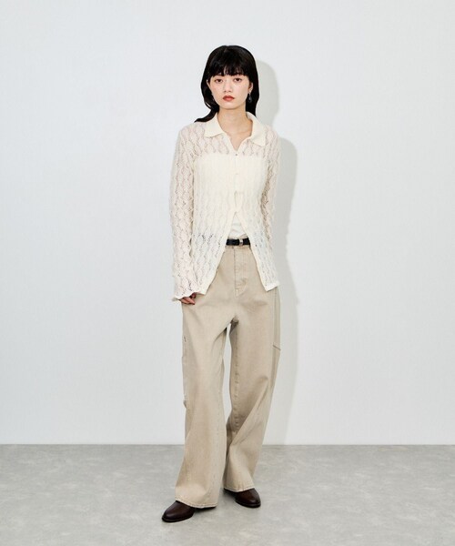 ADAM ET ROPE'(アダムエロペ)の「ワークデニムパンツ(デニムパンツ・レディース・キナリ系/ネイビー・36/38)」の11枚目の写真