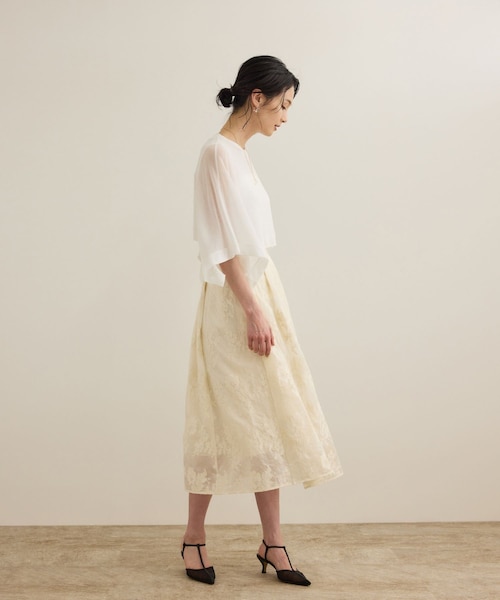 ROPE'（ロペ）の「【洗える】シアーフライスケープセットプルオーバー（Tシャツ/カットソー・レディース・ブラック/ホワイト/ブルー・F）」の17枚目の写真