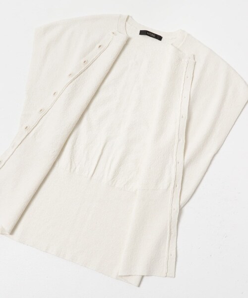 URBAN RESEARCH ROSSO（アーバンリサーチロッソ）の「リネンコットンウエストシェイプデザインニット（ニット/セーター・レディース・WHITE/CARAMEL・Free）」の17枚目の写真