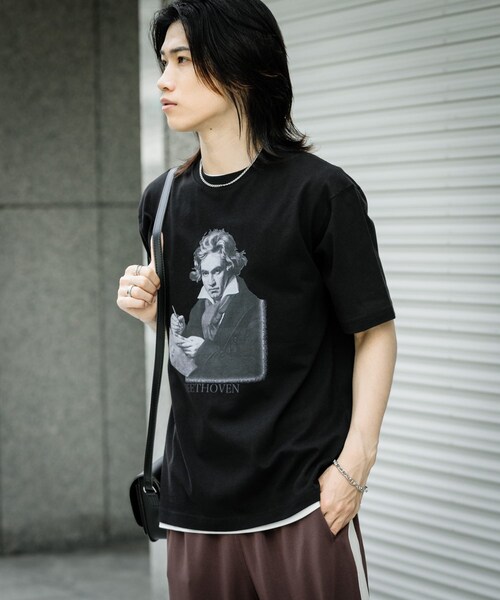 SENSE OF PLACE by URBAN RESEARCH(センスオブプレイスバイアーバンリサーチ)の「ヴィンテージライクTシャツ(ベートーヴェン)(Tシャツ/カットソー・メンズ・WHITE/BLACK/L.GRAY/YELLOW・M/L)」の22枚目の写真