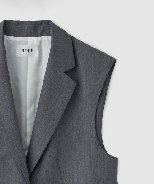 ROPE'(ロペ)の「ウールモヘヤ OVER GILET /セットアップ対応(ベスト・レディース・ブラック系/グレー・F)」の20枚目の写真
