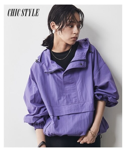 nissen（ニッセン）の「大きいサイズ アノラックパーカー シックスタイル（ジャケット/アウター・レディース・パープル/黒/オフホワイト・L/LL/3L/4L/5L/6L/8L/10L）」の20枚目の写真