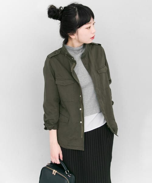 KBF（ケイビーエフ）の「KBF＋　ミリタリージャケット（ミリタリージャケット・レディース・BLACK/KHAKI・one）」の10枚目の写真