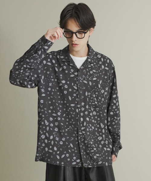 SENSE OF PLACE by URBAN RESEARCH(センスオブプレイスバイアーバンリサーチ)の「アソートパターンオープンカラーロングスリーブシャツ(シャツ/ブラウス・メンズ・BLK×CHA/L.BEG×GRN/NVY×BLU・M/L)」の7枚目の写真