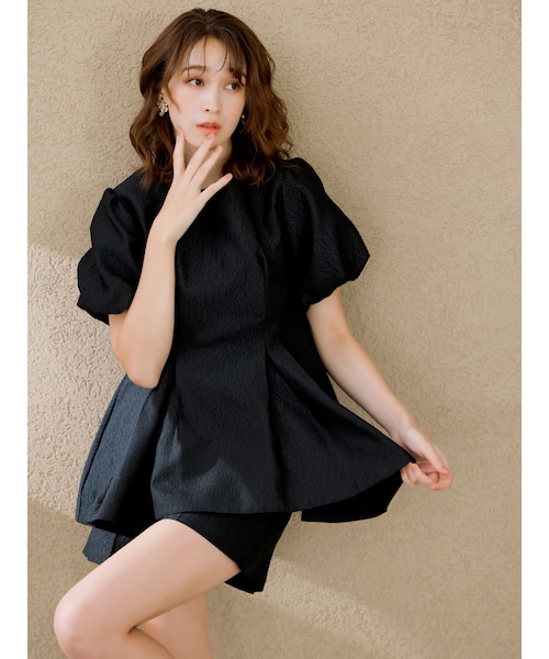 dazzlin（ダズリン）の「【藤井サチコラボ】フクレジャカードチュニックショートパンツ（その他パンツ・レディース・オフホワイト/ブラック・S/M）」の3枚目の写真