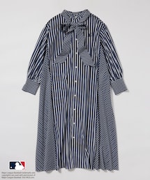 【MLB COLLECTION BY JUN】リボンタイシャツワンピース