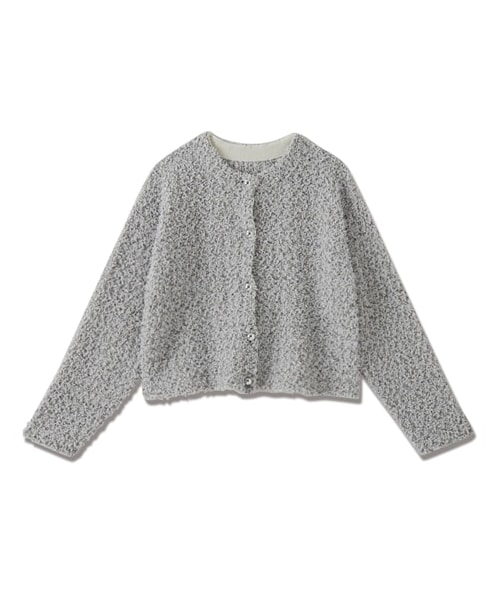 nissen（ニッセン）の「【sail】テープヤーンカーディガン（カーディガン/ボレロ・レディース・アイボリー/グレー・P1）」の4枚目の写真