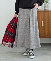 nissen | 大きいサイズ あたたか起毛リブカットソーロング丈スカート(スカート)