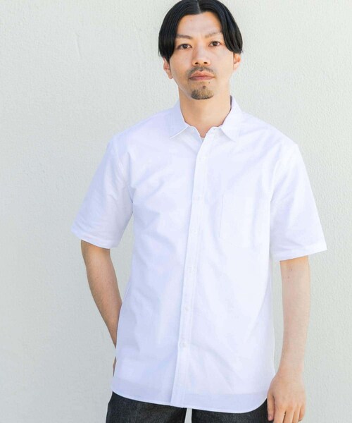 URBAN RESEARCH ROSSO（アーバンリサーチロッソ）の「『抗菌/消臭』『XXLサイズあり』ハイパフォーマンスオックス半袖シャツ（シャツ/ブラウス・メンズ・SAX/WHITE/GRAY/BLACK/INDIGO/SAX STRIPE/GRY STRIPE/NAVY CHECK/BLK CHECK/BLK WATCH/NAVY・S/M/L/XL/XXL）」の13枚目の写真