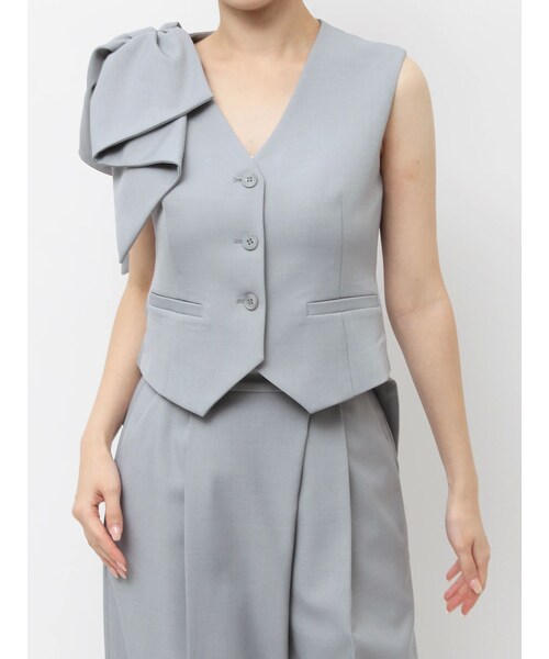 dazzlin（ダズリン）の「【セットアップ対応】ショルダーリボンジレ（その他トップス・レディース・アイボリー/グレー/ベージュ・S/M）」の15枚目の写真