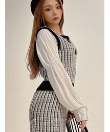 RESEXXY | ドッキングツイードニットトップス【セットアップ着用可能】(ベスト)