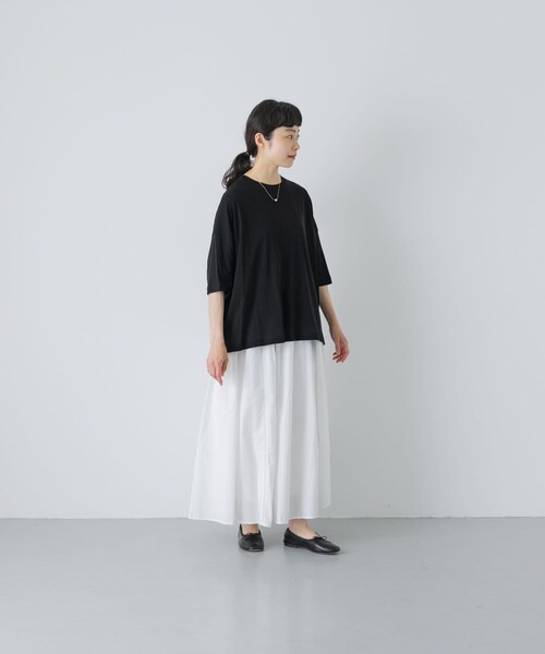 かぐれ（カグレ）の「ハイツイストコットン半袖Tシャツ（Tシャツ/カットソー・レディース・OFF/BLACK/CHARCOAL・Free）」の16枚目の写真