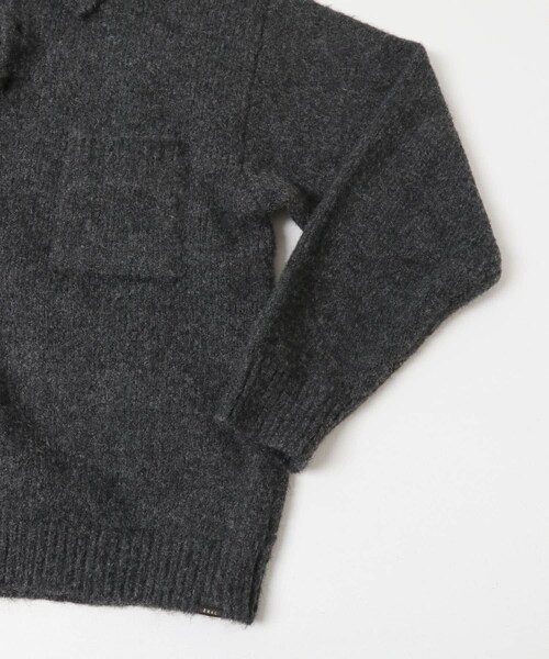 EKAL（エカル）の「シャギーニットポロプルオーバー（ニット/セーター・メンズ・グレー/ブラウン/フォーレンリーブス・M/L）」の18枚目の写真