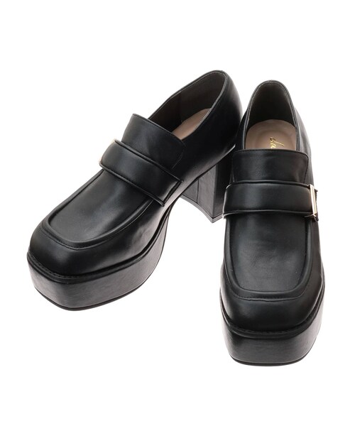 dazzlin（ダズリン）の「スクエアトゥチャンキーローファー（ローファー・レディース・ブラック/ベージュ・M/L/S）」の3枚目の写真