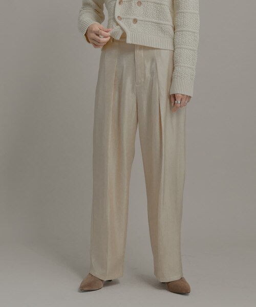 URBAN RESEARCH Sonny Label（アーバンリサーチサニーレーベル）の「シャイニーツイルサテンパンツ（その他パンツ・レディース・バター/ブラウン・36/38）」の18枚目の写真