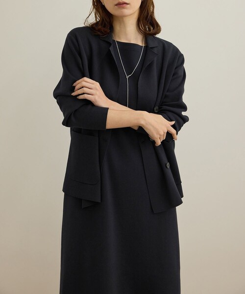 ROPE'(ロペ)の「シルクコットン総針ニットジャケット/イージーケア(テーラードジャケット・レディース・オフホワイト/ネイビー/レッド・F)」の14枚目の写真