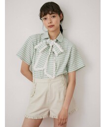 merry jenny | ギンガムフリルボウタイブラウス(シャツ/ブラウス)