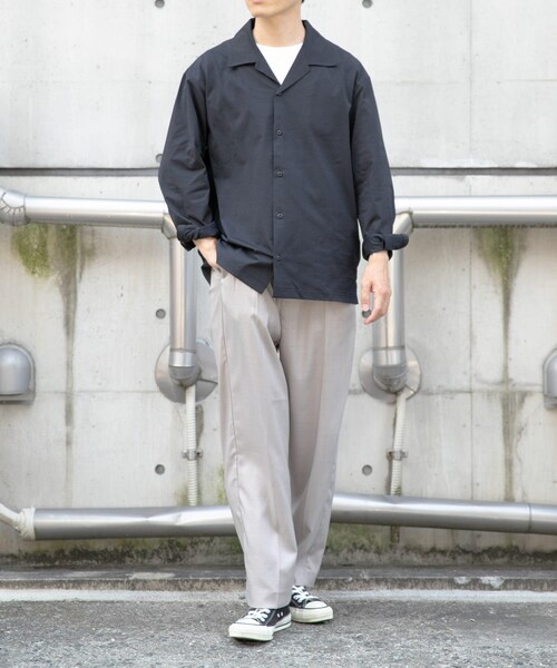 ITEMS URBANRESEARCH（アイテムズ アーバンリサーチ）の「ペーパータッチオープンカラーシャツ（シャツ/ブラウス・メンズ・GRY/KHK/BLK・M/L）」の6枚目の写真
